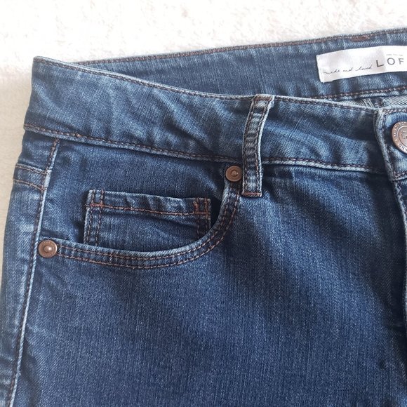 LOFT Curvy Skinny Stretch Low Rise Dark Blue Jeans SZ 25 - Picture 7 of 15